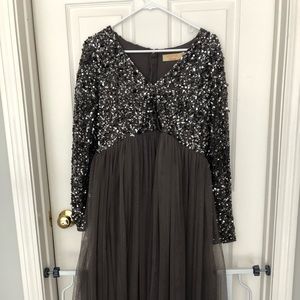 Maya Maternity midi dress sequin and tulle